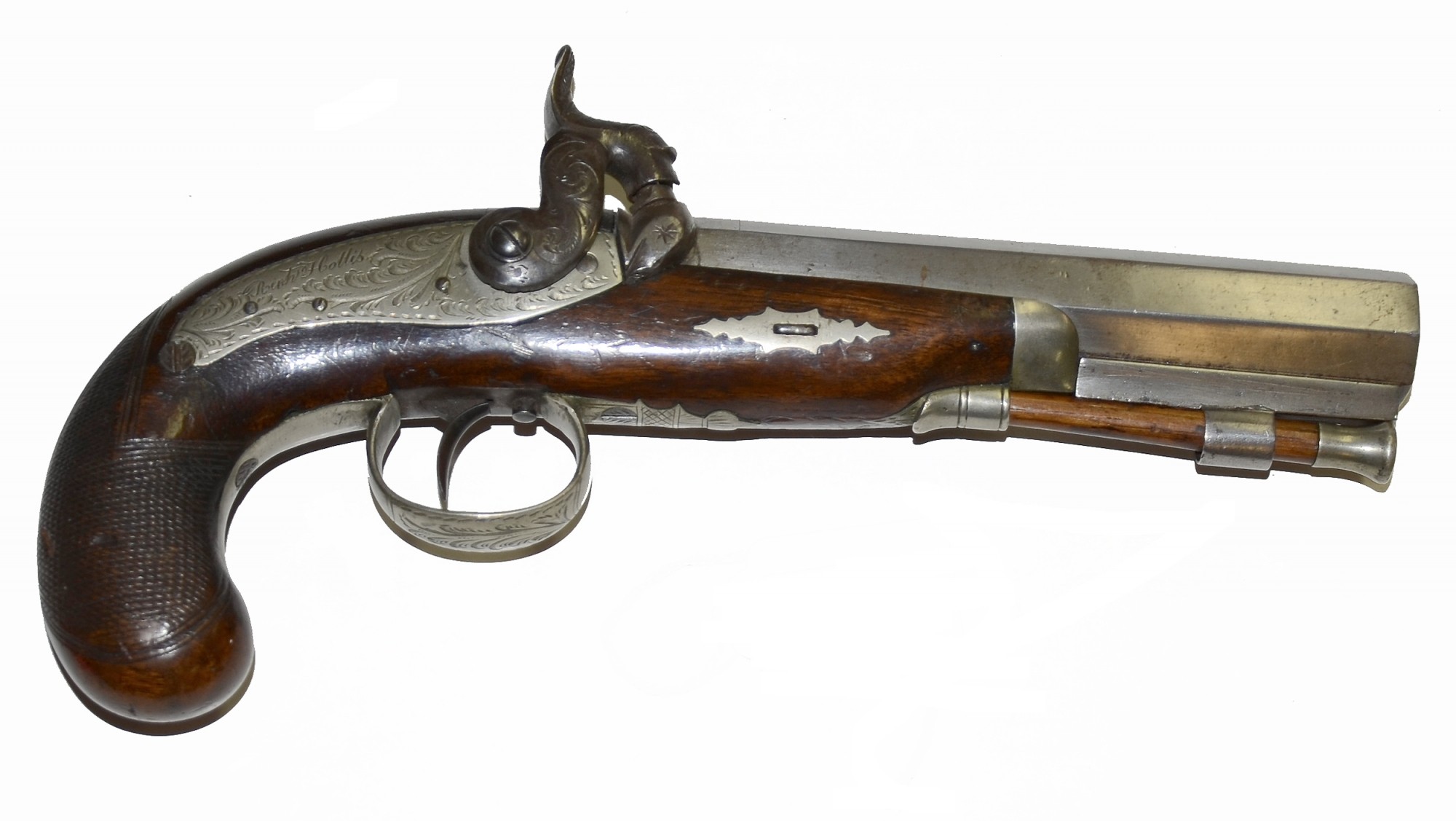 FINE, SINGLE SHOT PERCUSSION PISTOL BY HOLLIS OF LONDON