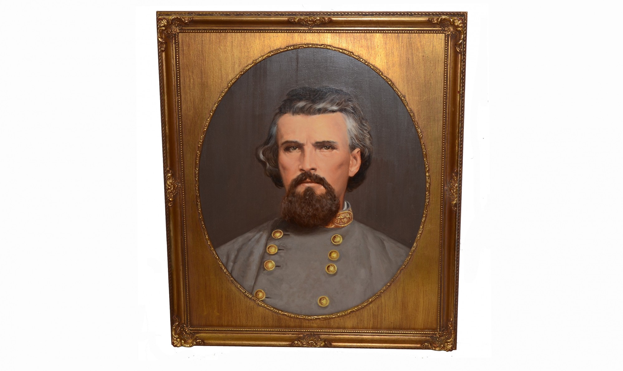 ORIGINAL ‘OIL-ON-CANVAS’ RENDITION OF NATHAN BEDFORD FORREST BY ACCOMPLISHED ARTIST ROBERT WILSON, SR. 
