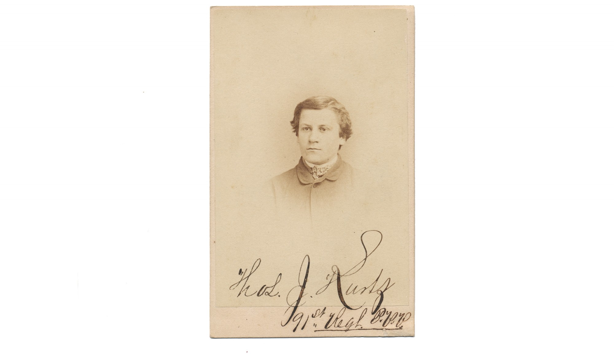 SIGNED CDV OF 91ST PENNSYLVANIA SOLDIER